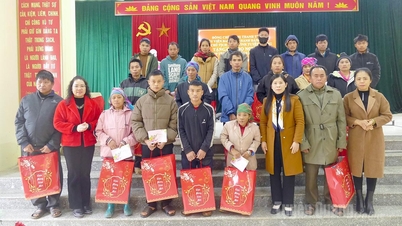 Vice Chairwoman of the Provincial People's Council Le Thi Thanh Tra presents Tet gifts to poor households in Xuan Giang commune.