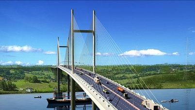Phuoc Khanh Bridge is nearing completion: This bridge, on the Ben Luc - Long Thanh expressway, will have the highest clearance in Vietnam.