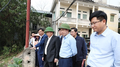 Vice Chairman of the Provincial People's Committee Dinh Cong Su inspects the second water intake for the Winter-Spring planting season.