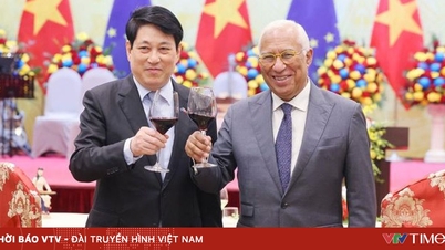 Luong Cuong elnök nagyszabású fogadást adott az Európai Tanács elnökének.