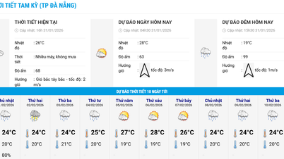 เมืองดานังจะมีฝนตกและอากาศหนาวเย็นในเวลากลางคืนและช่วงเช้ามืด