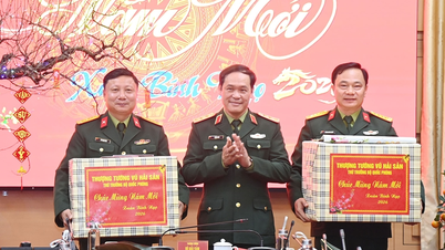 General Vu Hai San visits and extends New Year greetings to the Quang Ninh Provincial Military Command.
