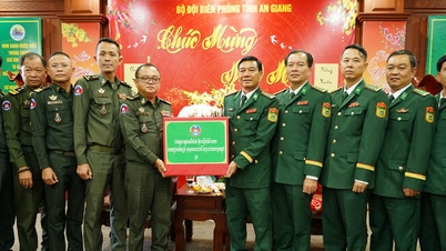 Le département du développement du ministère cambodgien de la Défense présente ses vœux de Nouvel An aux gardes-frontières de la province d'An Giang.