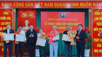 គណៈកម្មាធិការបក្សសង្កាត់ Quy Nhon Dong បានទទួលផ្លាកសញ្ញាបក្សជំនាន់ទីបី ឆ្នាំ២០២៣។