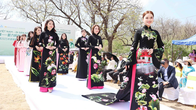 لباس سنتی ویتنامی (áo dài) برای اولین بار در هفته مد لندن به نمایش گذاشته شد.