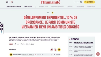 Le 14e Congrès national vu par la presse internationale : un signe de stabilité et d'aspiration au développement.