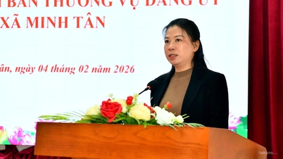 Soudruh Le Thi Kim Dung, stálý zástupce tajemníka provinčního výboru strany, navštívil a pracoval v pohraniční obci Minh Tan.