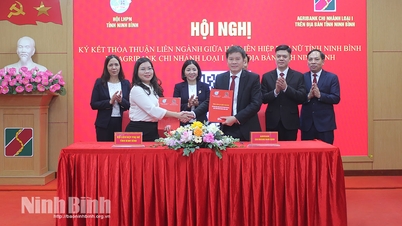 Signing of inter-agency agreement between the Provincial Women's Union and Agribank's Type I branch in the province.