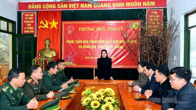 Le Thi Kim Dung elvtárs, a Tartományi Pártbizottság titkárhelyettese ellátogatott a határőrséghez és Minh Tan község lakosságához, és ajándékokat adott át nekik.