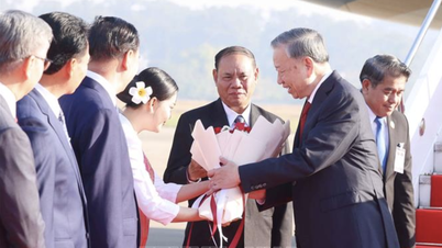 Generální tajemník To Lam dorazil do Vientiane, hlavního města Laosu, aby zahájil svou státní návštěvu Laosu.