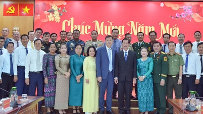 A delegation from Kandal province visited and extended New Year greetings to the People's Committee of An Giang province.