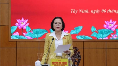 Místopředsedkyně Národního shromáždění Nguyen Thi Thanh kontroluje přípravy na volby v Tay Ninh.