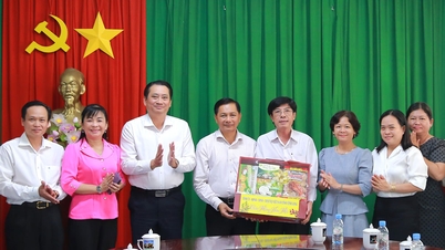 El secretario provincial del Partido, Tran Van Lau, extendió saludos de Año Nuevo al Comité del Partido del barrio de Long Chau y entregó regalos a las familias que recibieron un trato preferencial.