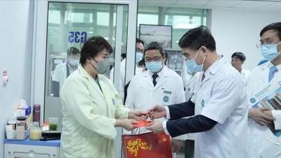 Vicepreședintele Comitetului Popular din Hanoi, Nguyen Xuan Luu, vizitează Spitalul General Ha Dong și transmite urări de Anul Nou.