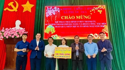 អនុប្រធានគណៈកម្មាធិការប្រជាជនទីក្រុងដាណាំង បានប្រគល់អំណោយបុណ្យតេតនៅឃុំហៀបឌឹក ឃុំវៀតអាន និងឃុំភឿកត្រា។