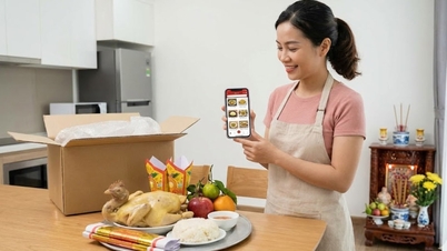 Solicitar ofrendas para el Dios de la Cocina a través de una aplicación: una nueva tendencia del Tet para las familias modernas.