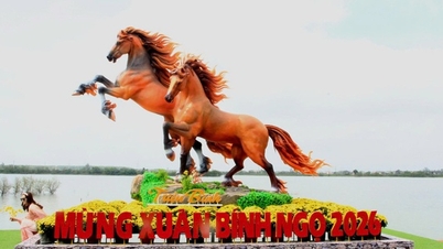 Admire the series of horse mascots in Quang Tri crafted by artisan Dinh Van Tam.