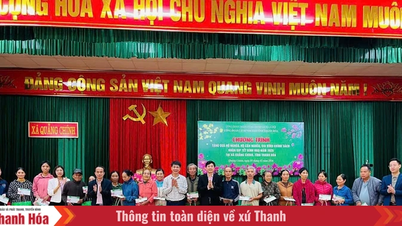 Cabang Thanh Hoa dari Bank Kebijakan Sosial Vietnam mendistribusikan lebih dari 600 hadiah Tết kepada rumah tangga miskin dan keluarga yang berhak menerima kebijakan sosial.