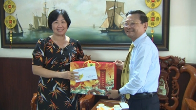 Nguyen Tu Cong Hoang, vicevoorzitter van het Provinciaal Volkscomité, brengt een bezoek aan voormalige provinciale leiders en wenst hen een gelukkig nieuwjaar.