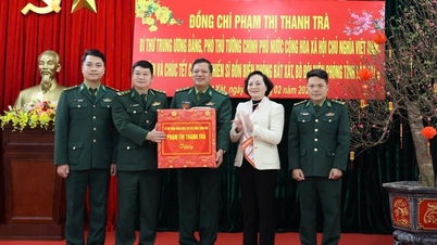 Timbalan Perdana Menteri Pham Thi Thanh Tra menyampaikan ucapan Tahun Baru dan memberi galakan kepada pegawai dan askar Balai Pengawal Sempadan Bat Xat.