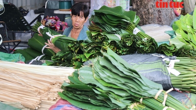 Le plus grand marché de feuilles de bananier de Hô Chi Minh-Ville pendant la saison du Têt.