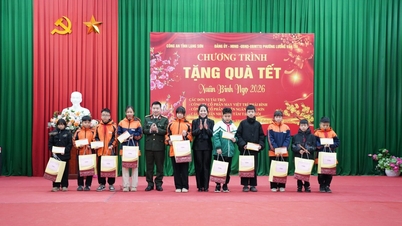 The provincial police, in coordination with Luong Van Tri ward, presented Tet gifts.