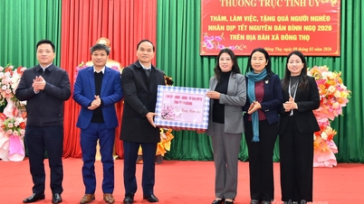 La secrétaire adjointe du comité provincial du Parti, Le Thi Kim Dung, a travaillé avec la commune de Dong Tho, a présenté ses vœux du Nouvel An et a offert des cadeaux aux ménages pauvres.