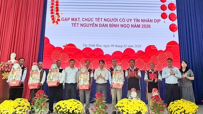 民族宗教局はタイニンホア村とナムニンホア村の有力者と面会し、新年の挨拶を伝えた。