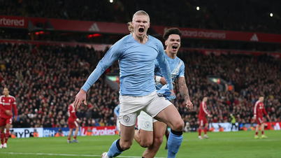 SOROTAN: Erling Haaland menjaringkan gol pada masa kecederaan ketika Man City bangkit daripada ketinggalan untuk menewaskan Liverpool.