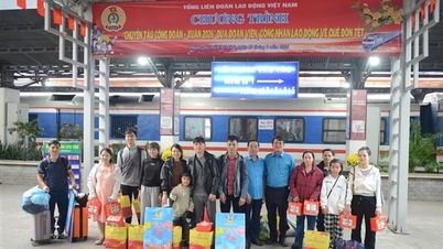 "Sendika Treni - Bahar 2026", 2.293 sendika üyesini ve işçiyi Tet (Ay Yeni Yılı) için memleketlerine geri götürüyor.