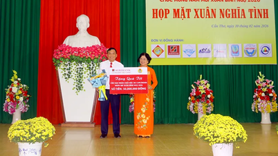 ពិធីប្រគល់អំណោយបុណ្យតេតដល់ជនរងគ្រោះដោយសារធាតុពុលពណ៌ទឹកក្រូច។