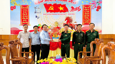 Dong Ninh Hoa Mahallesi, Tet Bayramı期间 görev başındaki birlikleri ziyaret ederek onlara hediyeler sundu.