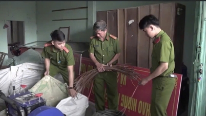 Gia Lai: Polis menahan sindiket kecurian antara wilayah, merampas lebih 1 tan kabel elektrik.