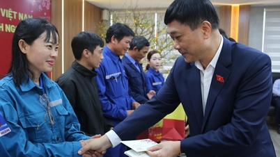 El vicepresidente de la Asamblea Nacional, Vu Hong Thanh, extiende saludos de Año Nuevo y entrega regalos a los empleados de BSR.