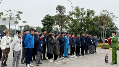 Brannforebygging og brannslukkingstrening på Yen Binh industripark.