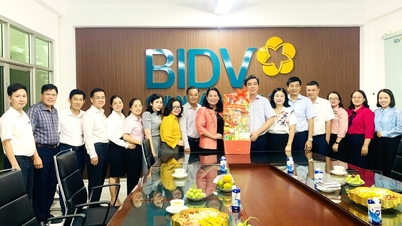 La vicepresidenta del Comité Popular Provincial, Nguyen Thi Be Muoi, visita y extiende saludos de Año Nuevo al BIDV Ben Tre.