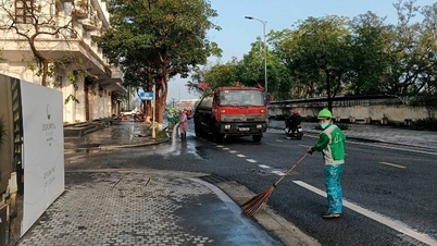 Houd de stad schoon en mooi tijdens Tet.