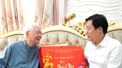 Leiders van Ho Chi Minh-stad brachten een bezoek aan universitair hoofddocent dr. Ngo Ke Suong en wensten hem een ​​gelukkig nieuwjaar.