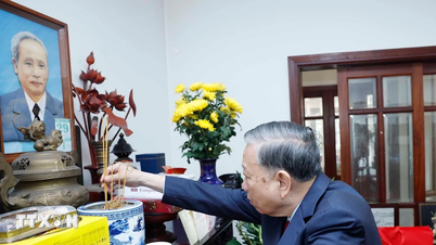 প্রধানমন্ত্রী ফাম ভ্যান ডং-এর ১২০তম জন্মবার্ষিকী উপলক্ষে সাধারণ সম্পাদক ধূপ জ্বালান।