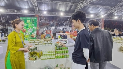Présentation des produits du Têt en parallèle du marché aux fleurs de printemps :