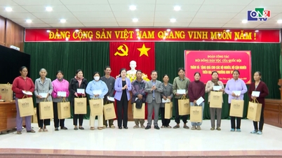The Vice Chairman of the National Assembly's Ethnic Council presents Tet gifts in Kon Tum ward.