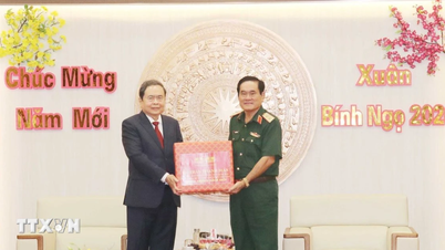 Pengerusi Dewan Undangan Negeri, Tran Thanh Man, telah melawat, menyampaikan ucapan Selamat Tahun Baru, dan menyampaikan hadiah kepada Wilayah Tentera ke-9.