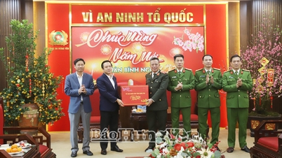 Comrade Pham Quang Ngoc, Chairman of the Provincial People's Committee, visited, extended New Year greetings, and inspected units performing duties during the Tet holiday.