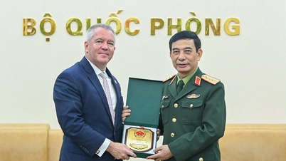 Jeneral Phan Van Giang menerima kunjungan Penolong Setiausaha Negara AS Michael DeSombre