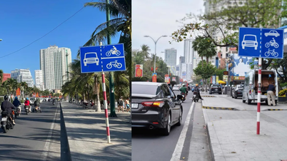 Mașinile au voie să circule pe aceeași bandă cu motocicletele pe strada Tran Phu din Nha Trang.