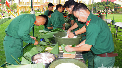 La 26e brigade blindée (région militaire 7) est en pleine effervescence alors qu'elle prépare des « gâteaux de riz gluant vert ».