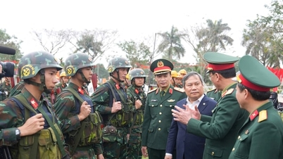 Le président du Comité populaire de Hanoï, Vu Dai Thang, a rendu visite à la commune de Me Linh et au 544e bataillon du génie et leur a présenté ses vœux du Nouvel An.