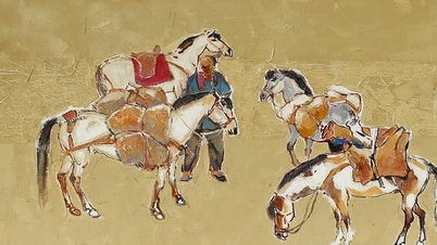 Sabots de chevaux dans la région frontalière, dans les tableaux de Do Duc.