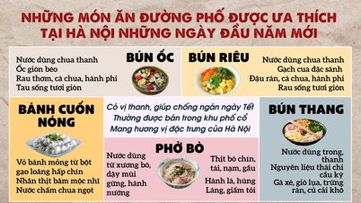 Makanan jalanan populer di Hanoi selama hari-hari pertama tahun baru.