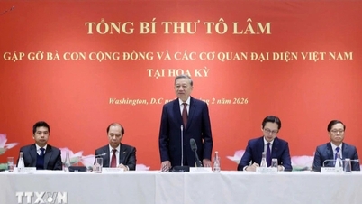 Lam főtitkár találkozik az Egyesült Államokban élő vietnami közösség tagjaival.